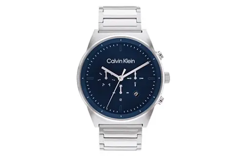 CALVIN KLEIN TIMELESS Wrist Watches Quartz Movement Steel Strap 44mm Blue Dial Men's Watches ['50', 149262]m Waterproof