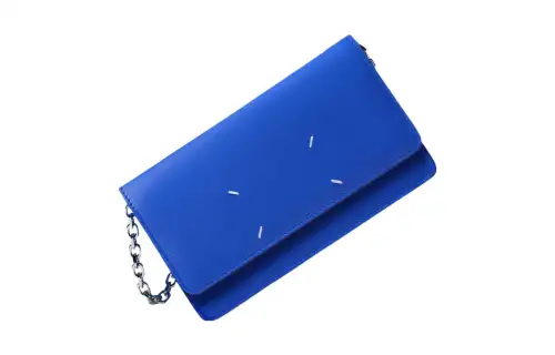 Maison Margiela Soft Palm Calfskin Shoulder Bag, Crossbody Bag, Wallet Women's Maze Blue