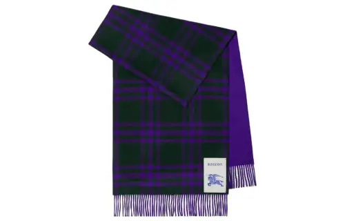 Burberry Cashmere Knit Scarves Women's Purple