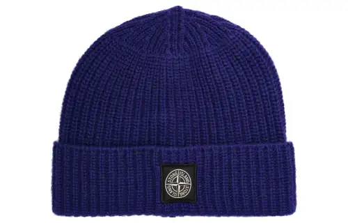 STONE ISLAND Virgin Wool Beanies Men's Blue