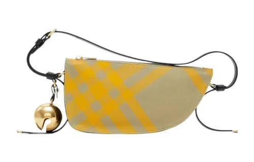 Burberry Sling Shield Check-Pattern Zipped Shoulder Bag