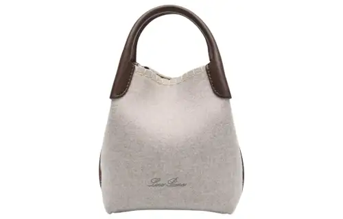Loro Piana Cashmere Crossbody Handbag Women's Gray