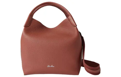 Loro Piana Canvas With Calfskin Handbag Women's Brown