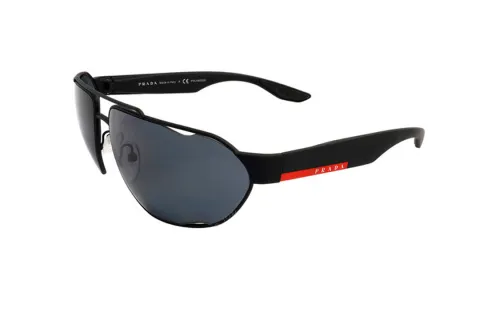 PRADA Metal Irregular Shape Sunglasses Men's Black