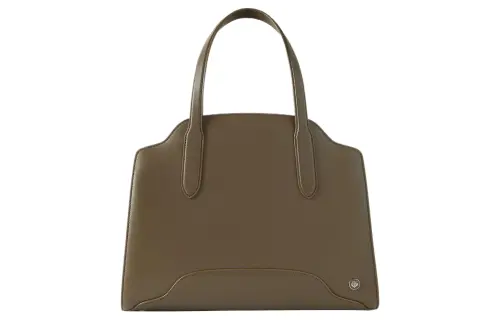 Loro Piana Sesia Zip Closure Leather Handbag Medium Women's Brown