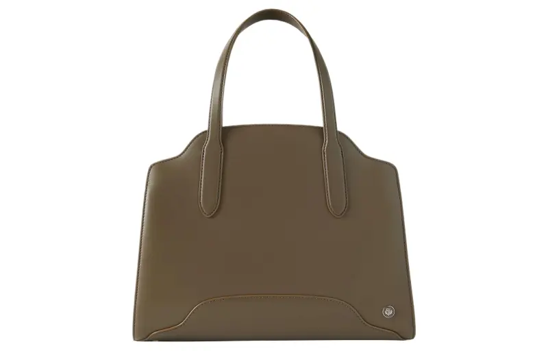 Loro Piana Sesia Zip Closure Leather Handbag Medium Women's Brown