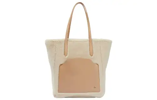 Loro Piana Sesia Shearling Tote Bag, Shopping Bag, Handbag Large Women's Beige