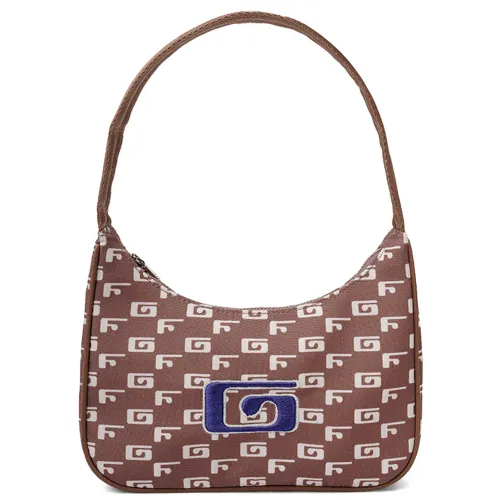GF Nylon Shoulder Bag, Handbag Medium Women's Brown/Light Blue