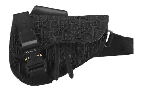 DIOR Oblique Printed Canvas Saddle Bag, Shoulder Bag, Crossbody Bag Women's Black