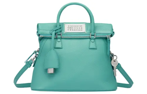 Maison Margiela 5AC Goatskin Portable Crossbody Bag, Shoulder Bag Mini Women's Cyan
