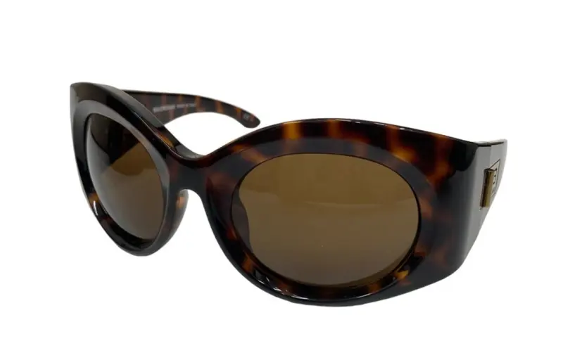 Balenciaga Plastic Irregular Shape Sunglasses Unisex Brown