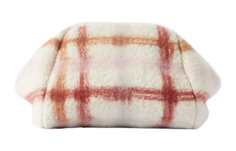 Loro Piana Zip Closure Calfskin Trim Clutch Women's White & Brown & Pink