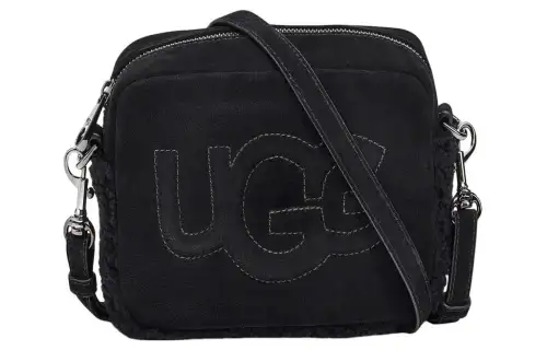 UGG Sheep Wool Skin Crossbody Bag, Shoulder Bag Small Women's Black