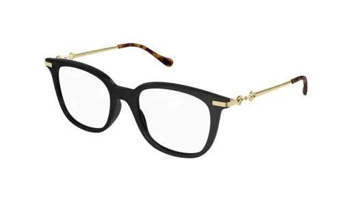 GUCCI Metal Acetate Rectangular Eyeglass Frames Women's Black