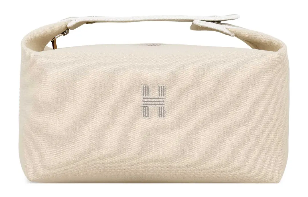 HERMES Bride a Brac Cotton Storage Bag, Toiletry Bag Large Women's Ecru