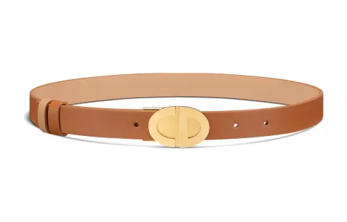 DIOR Calfskin Leather Belts Women's Brown Width 2.2CM
