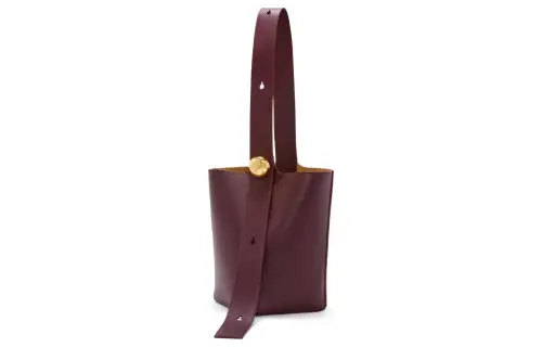 LOEWE Cow Leather Shoulder Bag, Crossbody Bag Medium Unisex Dark Burgundy Red