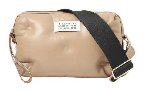 Maison Margiela Glam Slam Quilting Nappa Leather Camera Bag, Crossbody Bag, Shoulder Bag Women's Light Umber