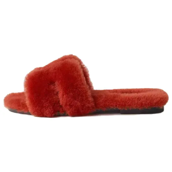 HERMES Oran Slide Slippers Women's Red