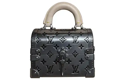 LOUIS VUITTON Cow Leather Handbag Women's Silver
