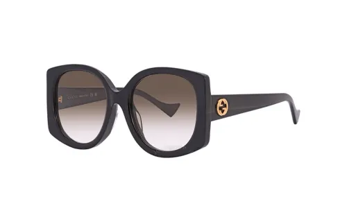 GUCCI Recycled Acetate Irregular Shape Sunglasses Women's Black