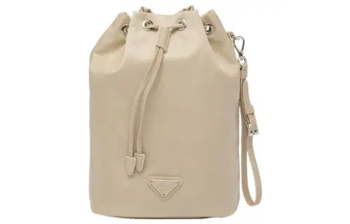 PRADA Fabric Bucket Bag Handbag Women's Desert Beige