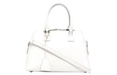 Maison Margiela Grain Leather Handbag Medium Women's White