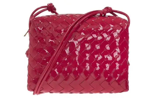Bottega Veneta Loop Patent Leather Lambskin Crossbody Bag, Shoulder Bag Women's Pink