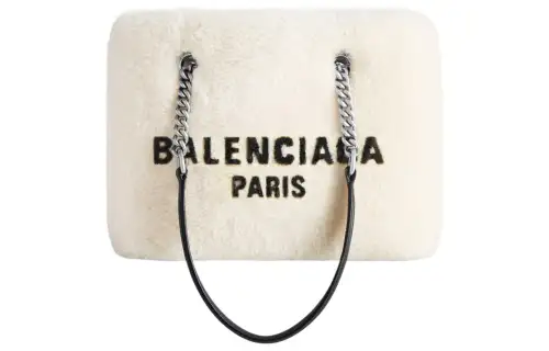 Balenciaga Logo Flocked Tote Bag