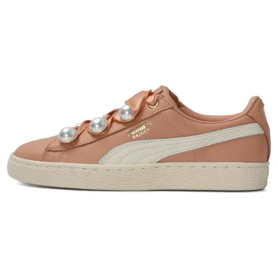 Fenty Beauty X PUMA Basket Skateboarding Shoes Women's Low-top Pink/White/Gold