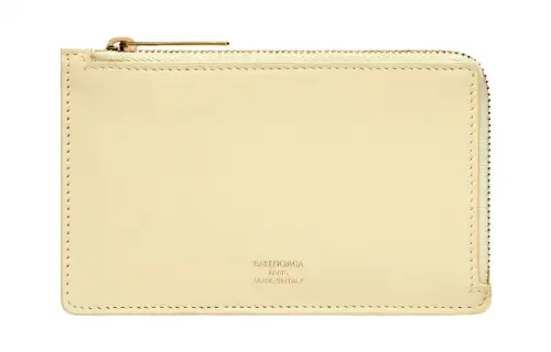 Balenciaga Smooth Calfskin Card Holder Women's Light Yellow