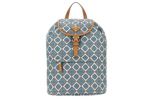 PRADA Recycled Nylon Backpack Women's Blue & Multicolor