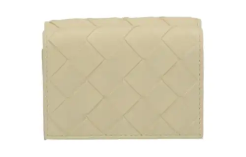 Bottega Veneta Sheepskin Wallet Women's Beige Yellow