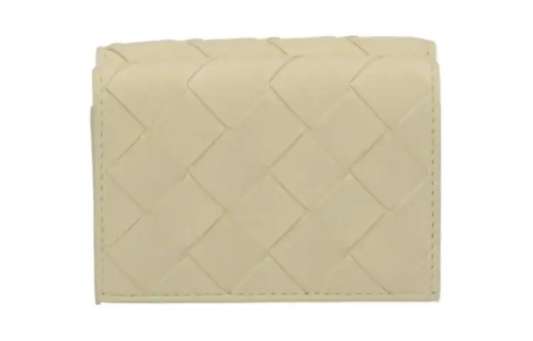 Bottega Veneta Sheepskin Wallet Women's Beige Yellow