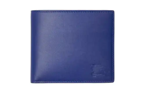Burberry Calfskin Wallet Coin Purse Men's Knight Blue