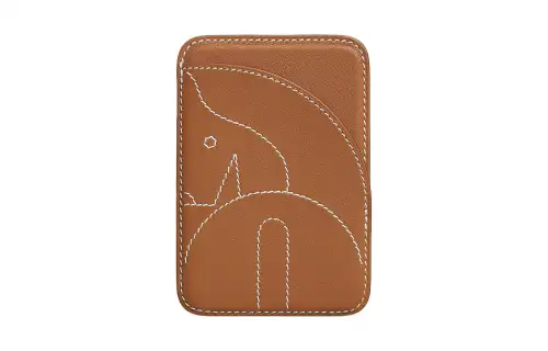 HERMES Magsafe Swift Leather Card Holder Men's Brown