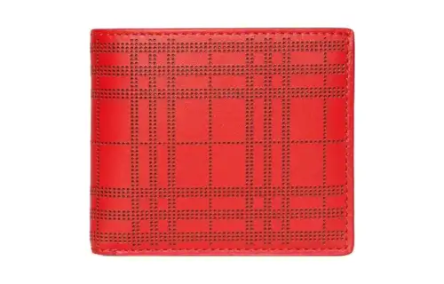 Burberry Leather Wallet Men's Red