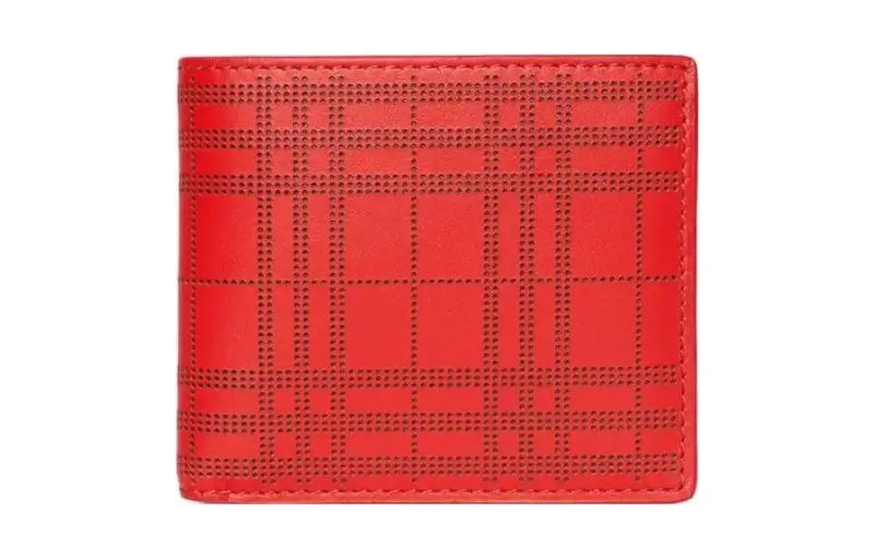 Burberry Leather Wallet Men's Red