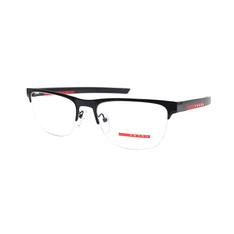 PRADA Alloy Oval Eyeglass Frames Men's