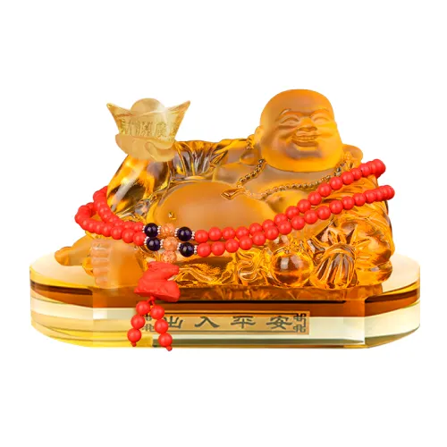 Kaliti Glazed Maitreya Buddha Car Seat Perfume Access Safety Center Console Decoration Car Decoration Accessories Car Supplies Car Ornaments Universal