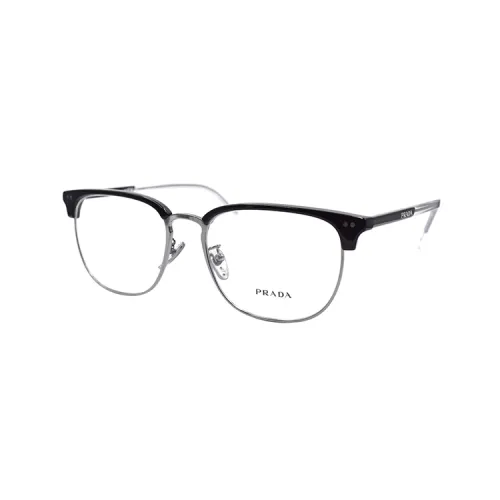 PRADA Browline Prescription Glasses Men's Black Silver