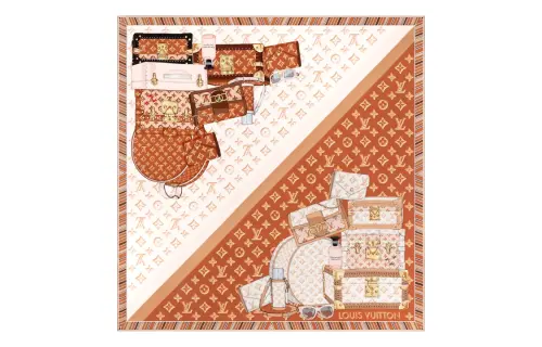 LOUIS VUITTON Scarves Women's Orange Brown