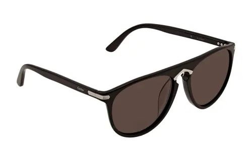 CARTIER Irregular Shape Sunglasses Unisex Black