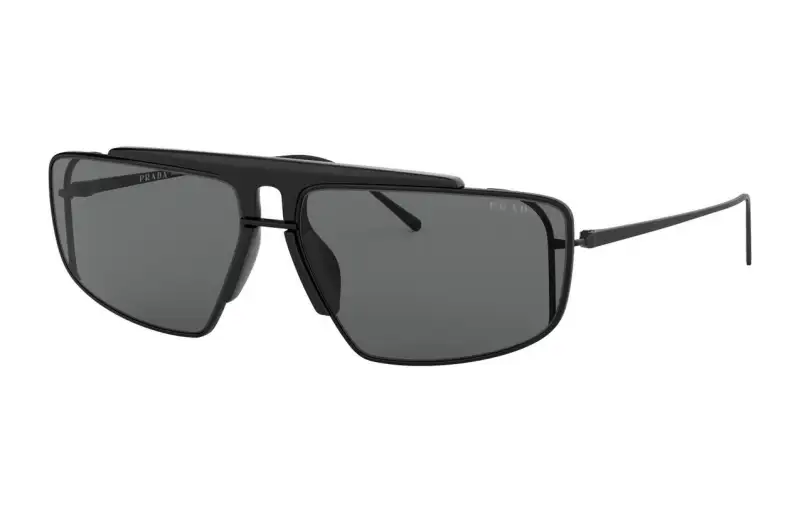 PRADA Irregular Shape Sunglasses Men's Black