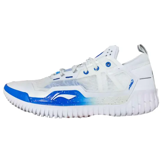 LINING Badfive 3 Basketball Shoes Men Mid-Top Blue With White Lettering
