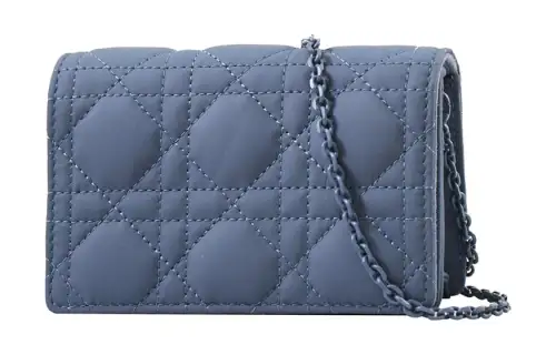 DIOR Calfskin Crossbody Bag, Shoulder Bag Women's Denim Blue