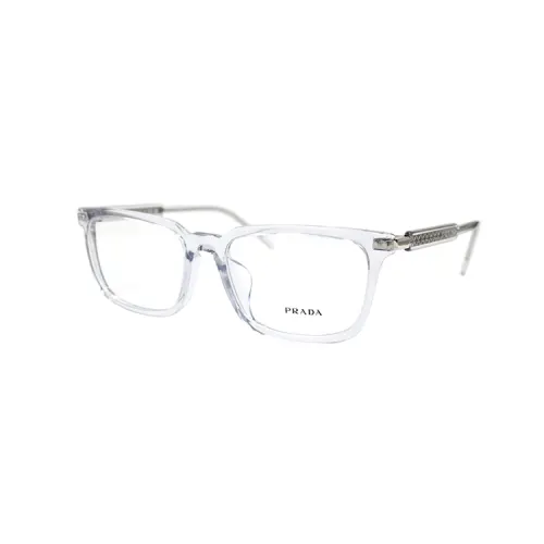 PRADA Rectangular Eyeglass Frames Men's Transparent Gray