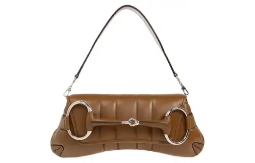 GUCCI HORSEBIT CHAIN Leather Handbag, Shoulder Bag Women's Brown