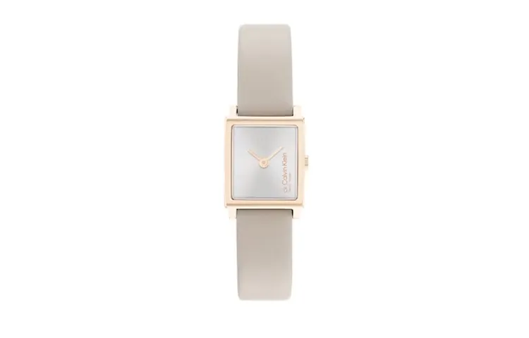 CALVIN KLEIN TIMELESS Wrist Watches Quartz Movement Leather Strap Silver Dial Women's Watch 30m Water Resistant