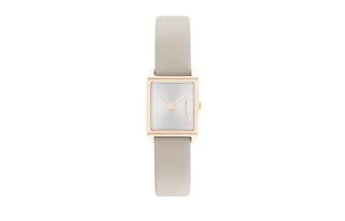 CALVIN KLEIN TIMELESS Wrist Watches Quartz Movement Leather Strap Silver Dial Women's Watch 30m Water Resistant